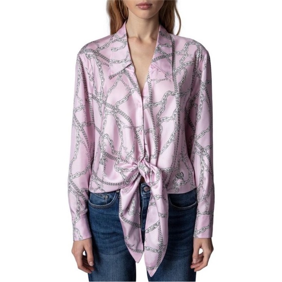 Zadig and Voltaire pink toupy chain top - Picture 1 of 9